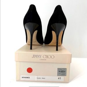 Jimmy Choo AGNES Black Suede Heels Size IT41/US 11